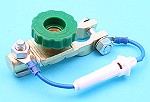 Disconnect battery terminal with bypass (Neg). Green wheel