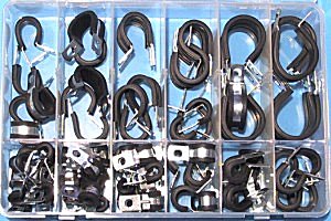 Steel 'P' clips. Box contains 80 items.