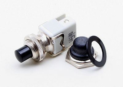 Momentary switch with waterproof cover. 12v  3 Amp