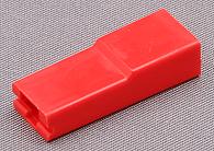Hard plastic 6.3mm female blade terminal cover. Red