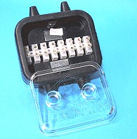 8 way weatherproof junction box with clear cover.