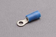 Blue pre insulated ring terminal with 3.2mm hole.