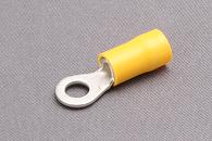 Yellow pre insulated ring terminal with 5.3mm hole.