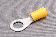 Yellow pre insulated ring terminal with 8.4mm hole.