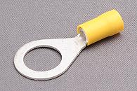 Yellow pre insulated ring terminal with 12.8mm hole